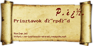 Prisztavok Árpád névjegykártya
