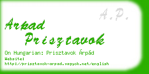 arpad prisztavok business card