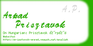 arpad prisztavok business card